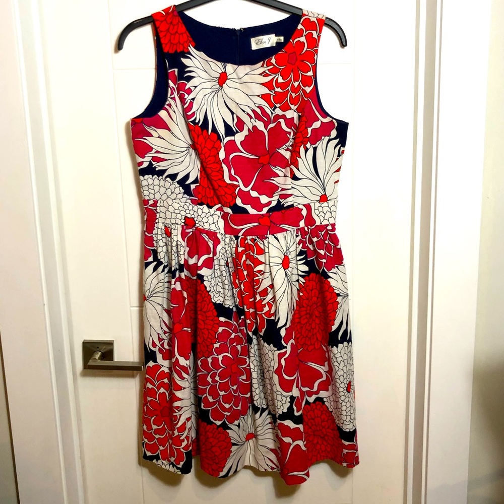 Eliza J Size 12 Bold Floral pattern A line Tank dress
